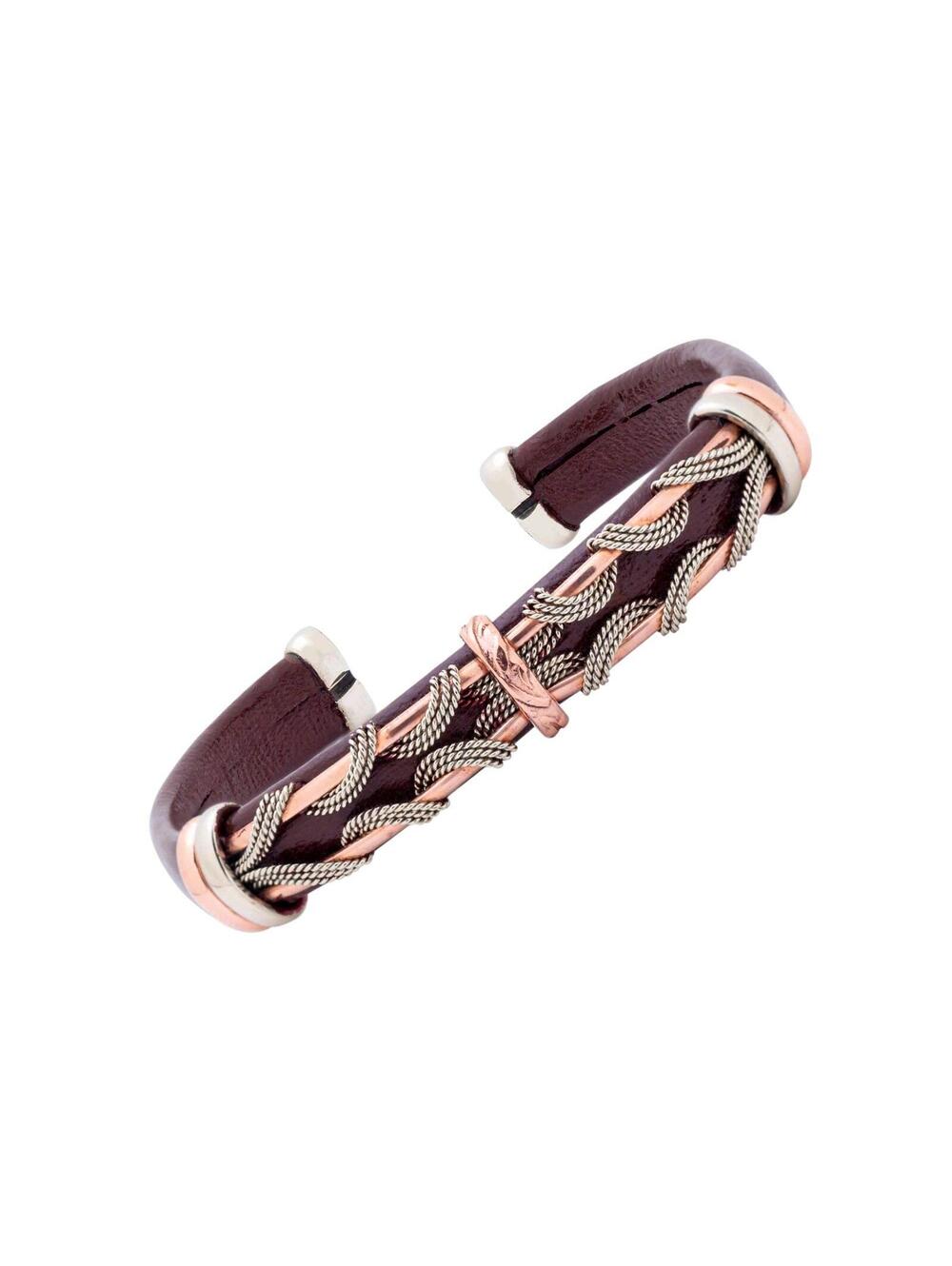 Unique Leather Bracelet, Brown